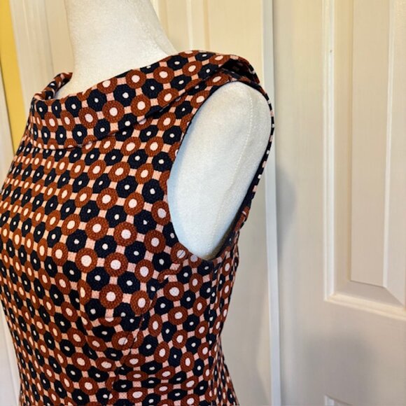 Boden Martha Seamed Retro Geometric Print Sheath Dress Size 6P - Picture 5 of 12